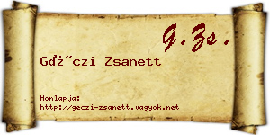 Géczi Zsanett névjegykártya